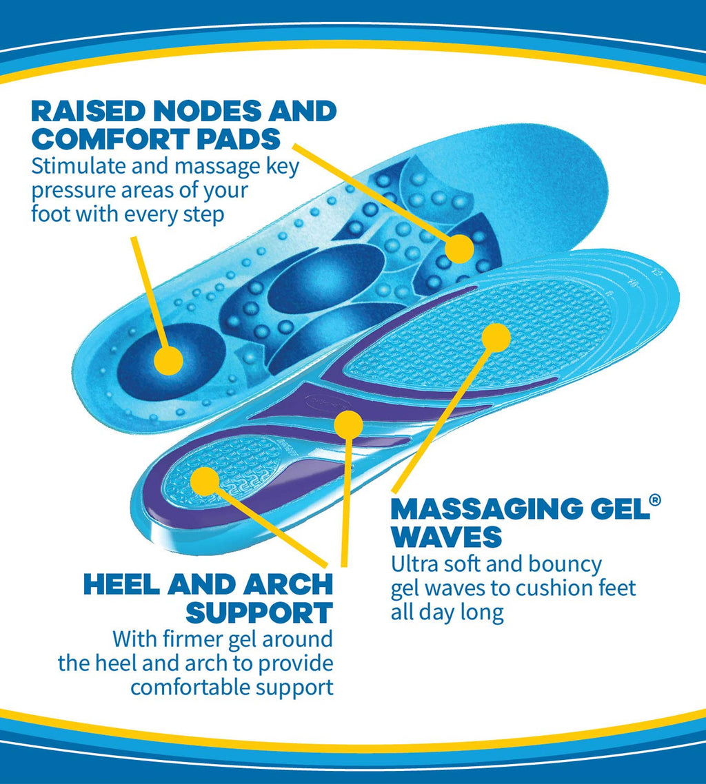 Dr. Scholls STIMULATING STEP Insoles Massaging Gel Plus Stimulating Nodes for Extra Massaging Action on Key Pressure Areas, for
