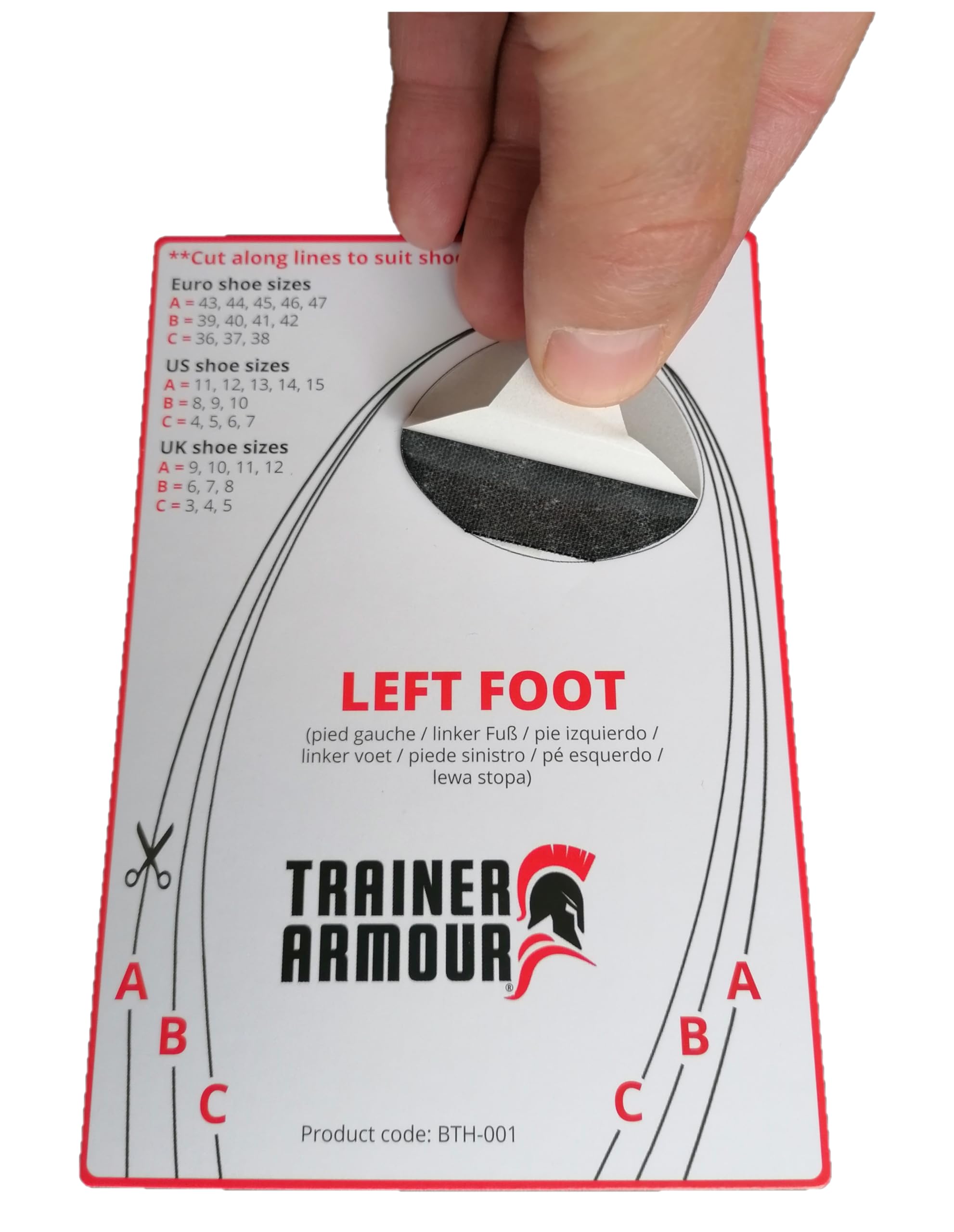 Trainer Armour - Big Toe Hole Preventer, self-Adhesive Patches with a Clever applicator. Shoe Toe Burst Toe Box Blowout Preventi