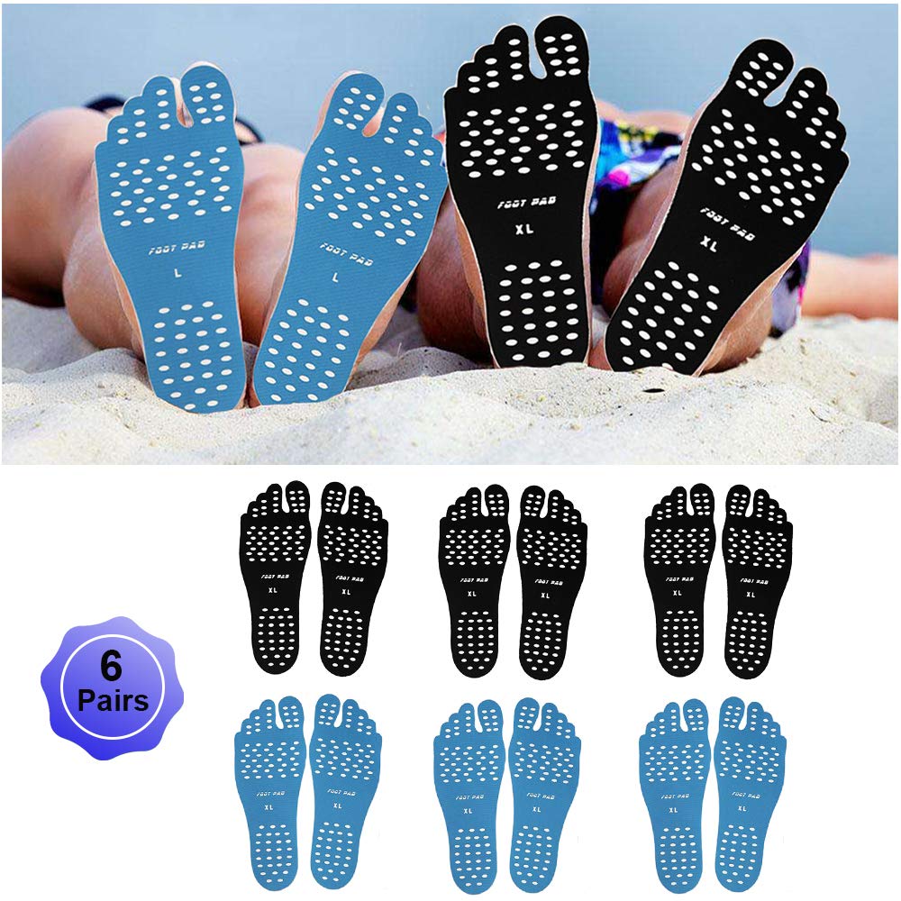 Beach Foot Pads Barefoot Adhesive Invisible Shoes Stick on Foot Pad Stickers Stick on Soles Anti-Slip Waterproof Silicone Unisex