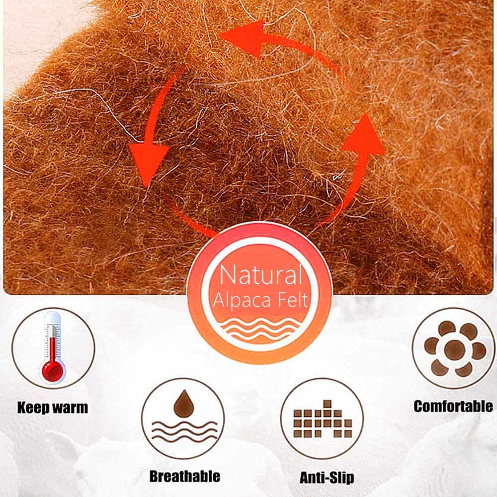 Soft Alpaca Wool Felt Winter Warm Shoe Boot Insoles - Wool Felt Insert for Men Women (Women 6)