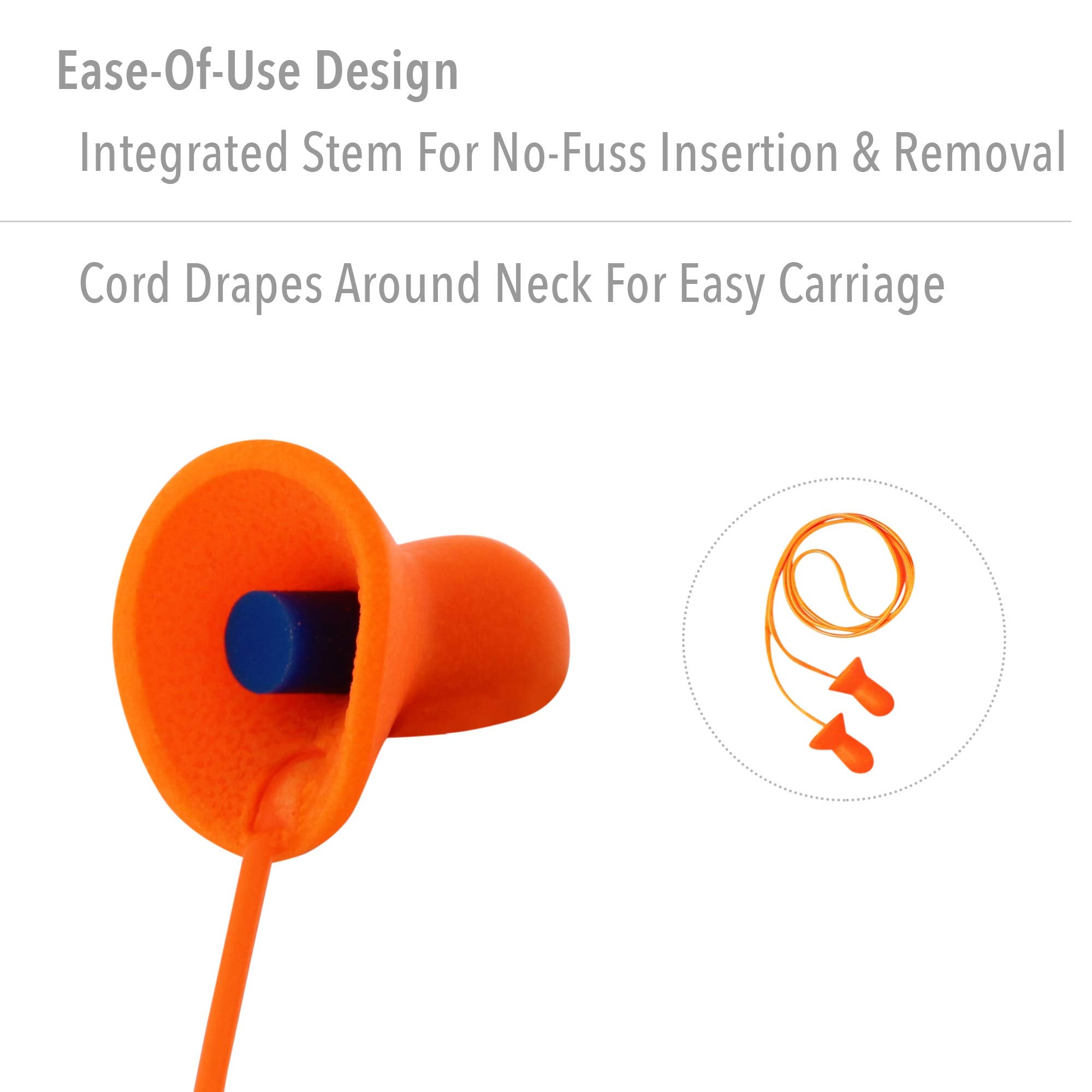 HOWARD LEIGHT Honeywell Home Howard Leight by Quiet Corded Reusable Earplugs, 100 Pairs (QD30), Orange