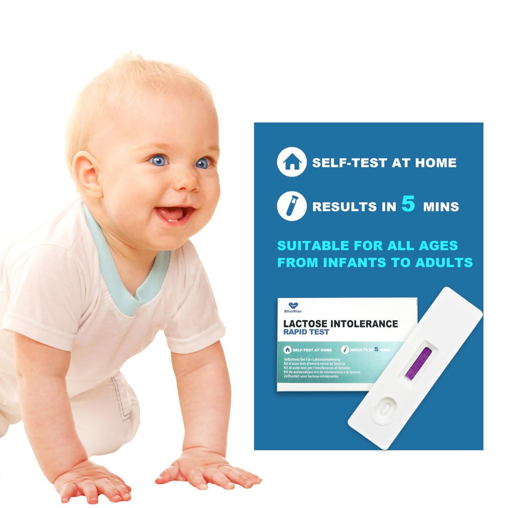 BlissKiss Lactose Intolerance Test Kit - Quick, Accurate Home Self-Test Kit for Infants & Adults, Includes Multi-Language Instru