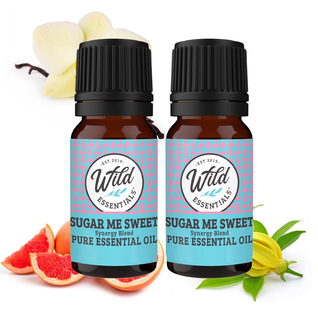 Wild Essentials Sugar Me Sweet 100% Pure Essential Oil Synergy Blend 2 Pack, 10ml, Therapeutic Grade, Use for Mood Boost, Motiva