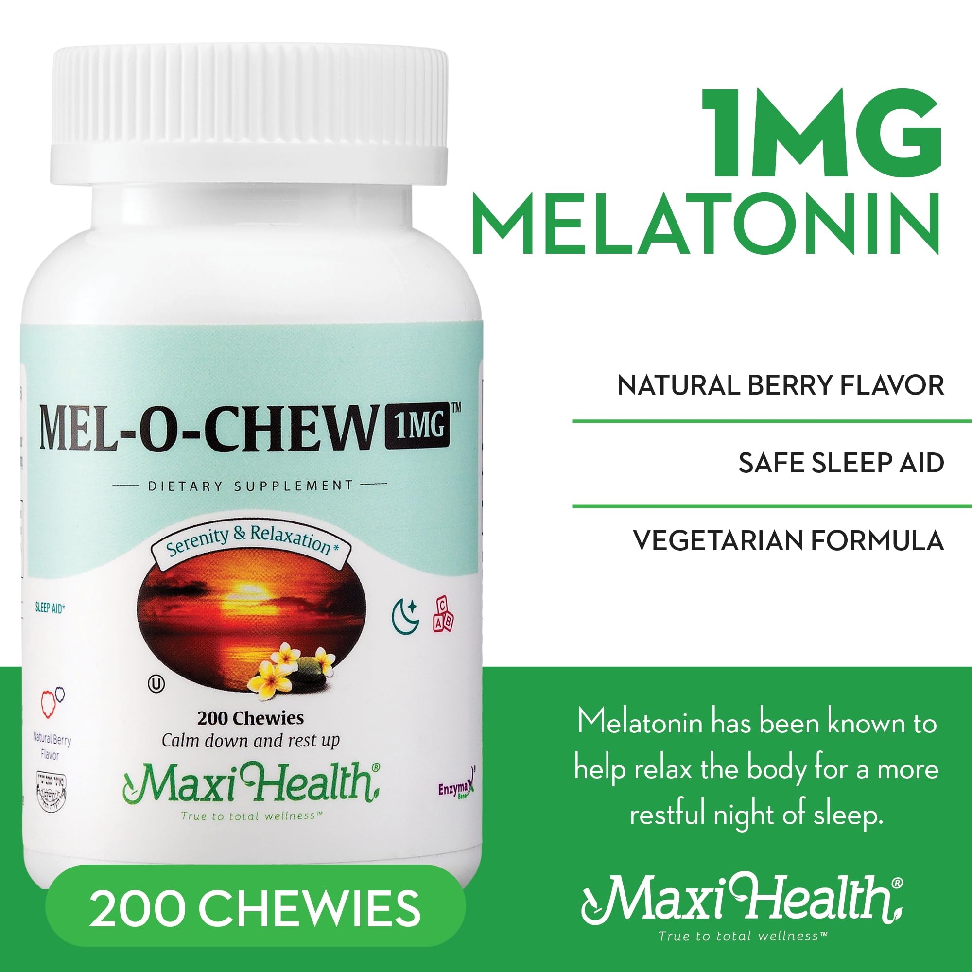 Maxi Health Extra-Strength Mel-O-Chew by Clear 200 Count
