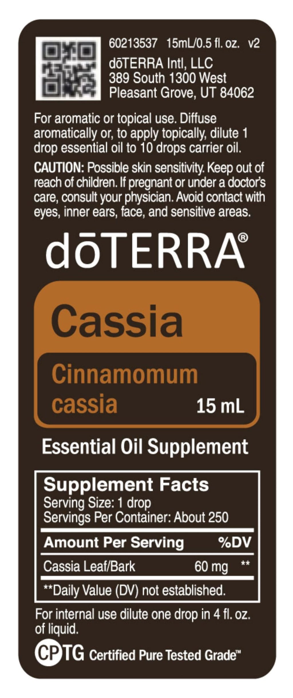 DoTERRA - Cassia Essential Oil - 15 mL