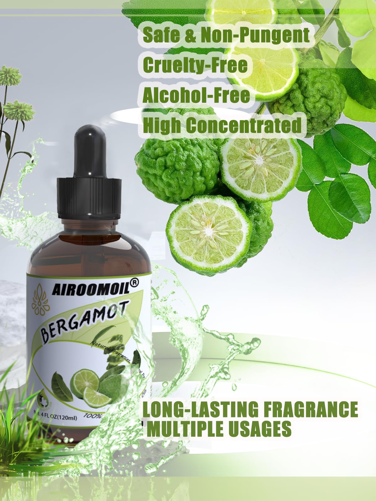 Bergamot Essential Oil Room Spray Pure Citrus Oils Aromatherapy for Natural Diffuser Home, Soap, Candle Making Fall Scents Skin