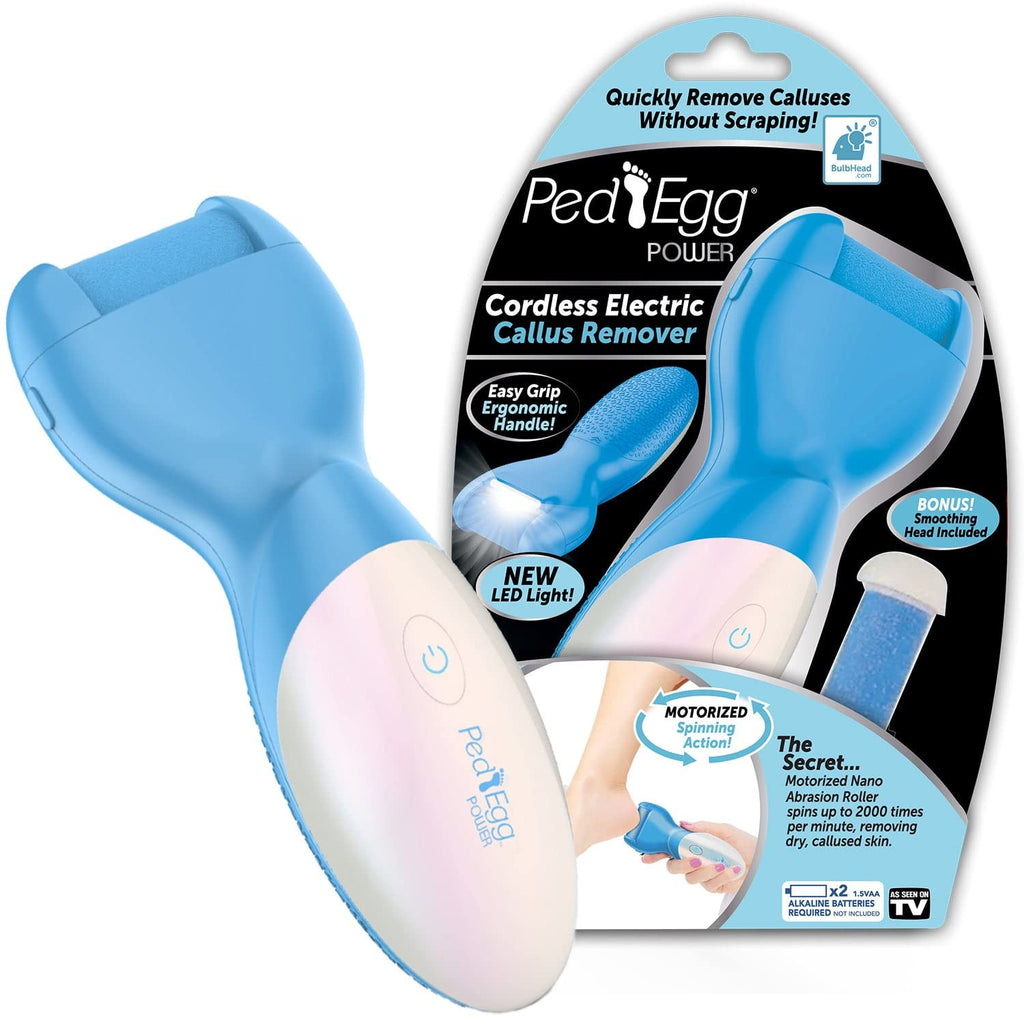 PedEgg Power Cordless Motorized Callus Remover w/ Bright LED Light As Seen On TV, Quickly Removes Calluses & Dry Skin w/ 2000 RP