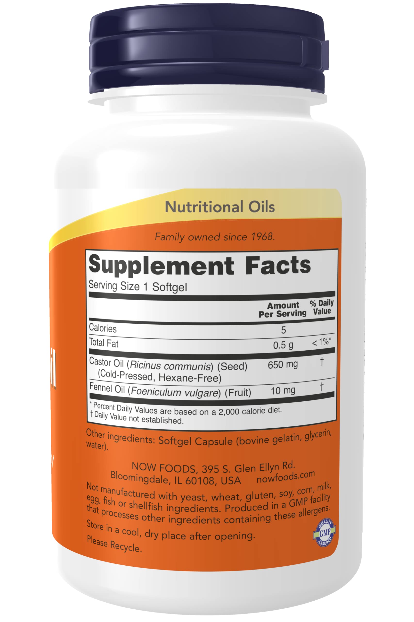 Castor Oil 650mg 120 Softgels (Pack of 2)