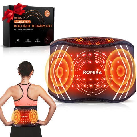 Red Light Therapy Belt & Back Massager for Pain Relief, Infrared Light Therapy Vibration Rechargeable, Red Light Therapy Device 