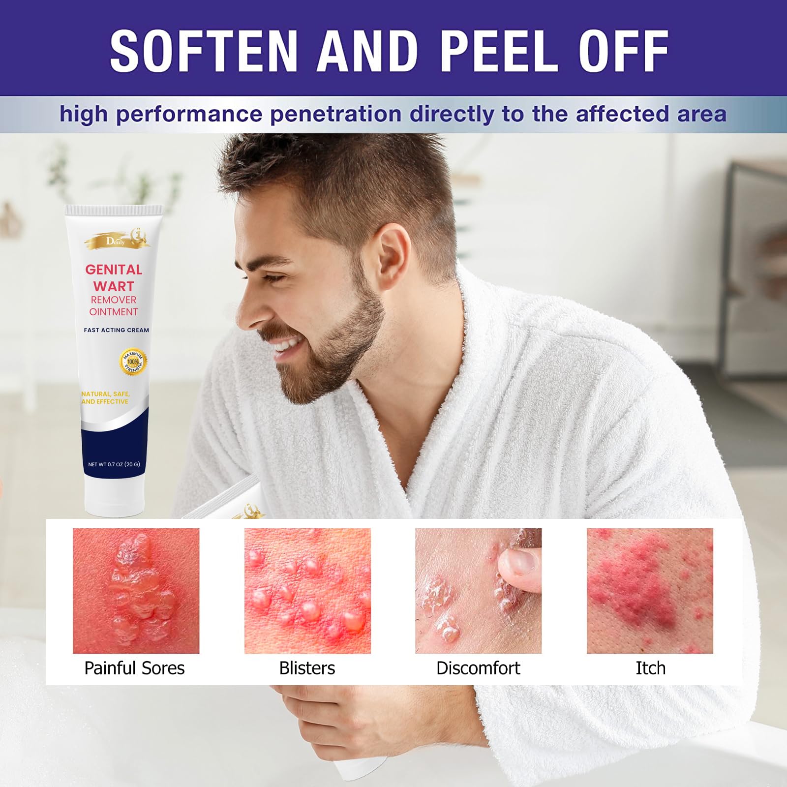 Fast Action Cream Wart Gel Maximum Strength - Wart Ointment with Salicylic Acid - Fast-Acting Wart Freeze Off - Wart Cream for G