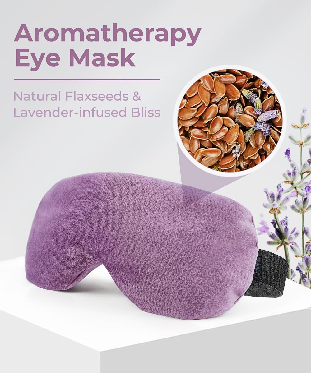 Aroma Season Weighted Eye Mask, Warm Eye Compress for Dry Eyes, Moist Heat Lavender Eye Mask, Microwave Eye Mask for Stye, Belph