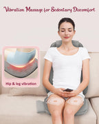 THERAZZAGGE Shiatsu Back Massager with Soothing Heat, Upgraded Deep Tissue Kneading Massage Chair Pad, Vibration Massage Seat