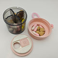 MGERASL Pink pill box for women purse, small pill box, travel pill organizer, 4 compartments for pill bottles, fits in pocket, h