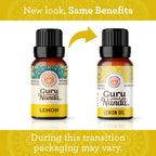 GuruNanda Lemon Essential Oil - 100% Pure, Natural, Undiluted Aromatherapy Oil for Diffusers, Massage & DIY Recipes - Fresh Citr