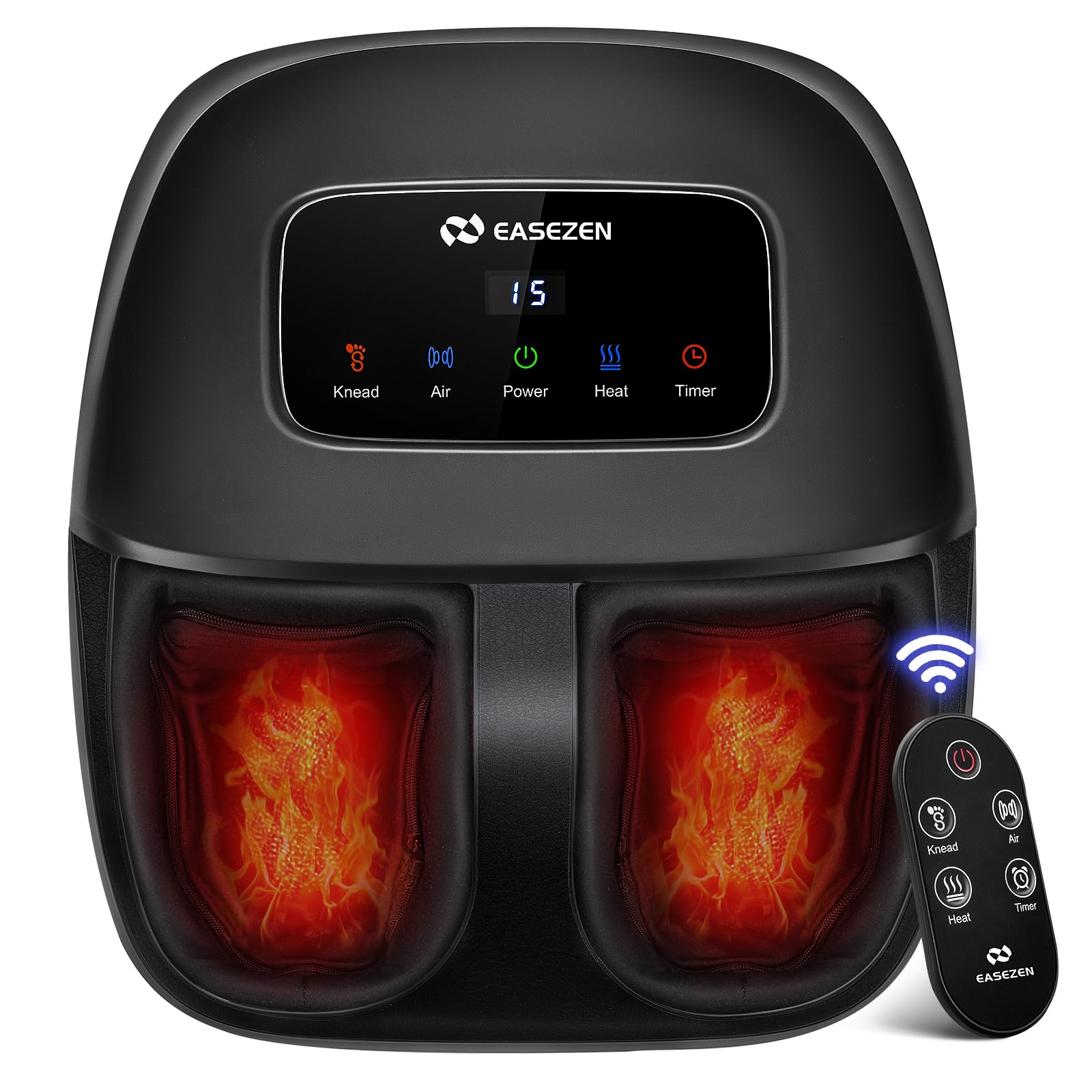 EaseZen Shiatsu Foot Massager Machine with Heat, FSA/HSA Eligible, Deep Kneading, 2025 Upgrade Electric Foot Massager for Planta