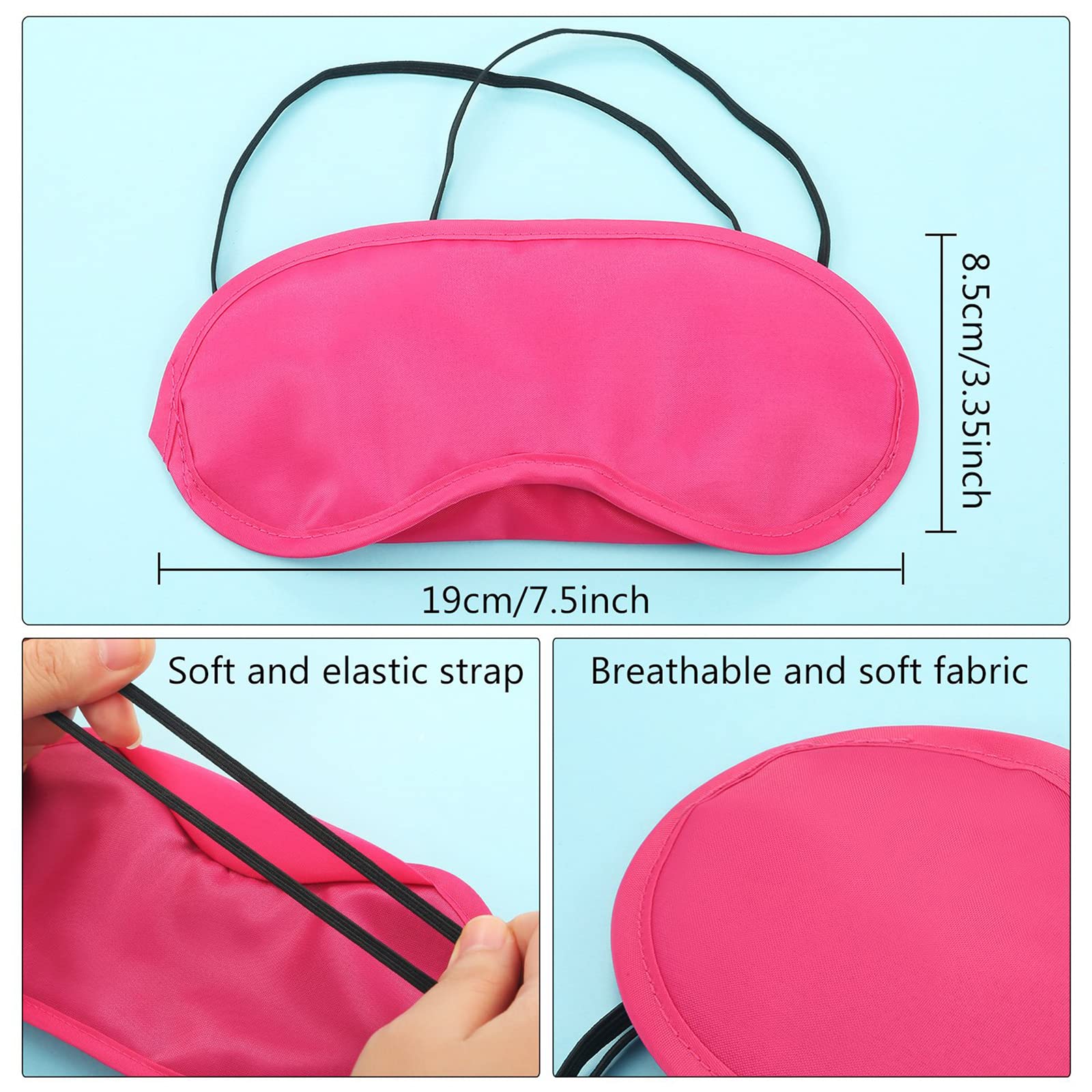12 Pieces Multicolor Eye Mask Cover Lightweight Blindfold Sleep Mask with Nose Pad and Elastic Straps for Kids Women Men, 12 Col