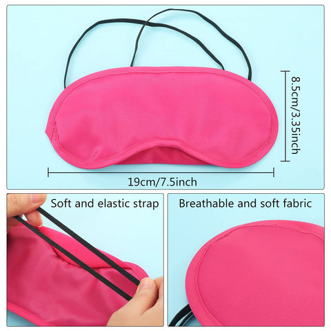 12 Pieces Multicolor Eye Mask Cover Lightweight Blindfold Sleep Mask with Nose Pad and Elastic Straps for Kids Women Men, 12 Col