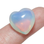SUNYIK White Opalite Pocket Mini Puff Heart Worry Healing Palm Stone Pack of 10(0.5)