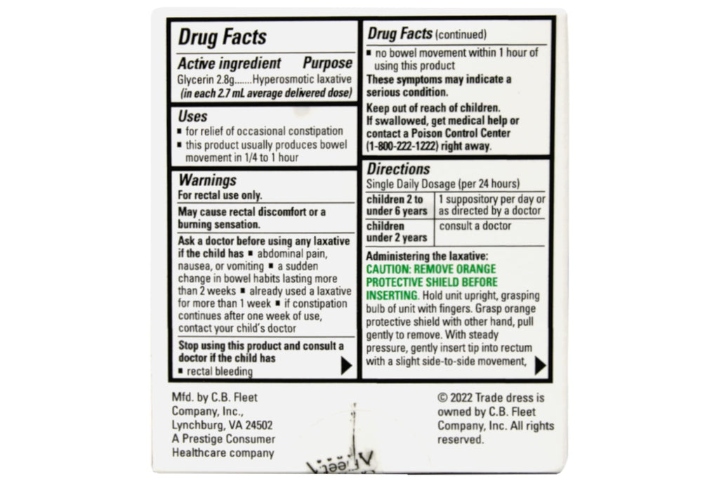 Fleet Fleet Laxative - Pedia-Lax Liquid Glycerin Suppositories, 6 each (Pack of 2)