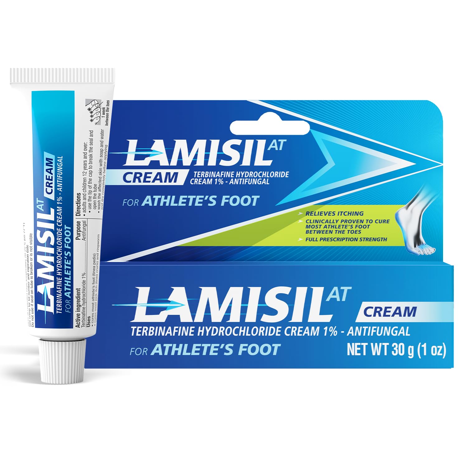 Lamisil 1% Cream, #1 Doctor Recommended Athletes Foot Cream, Relieves, Treats & Prevents Recurrence, Antifungal Cream 1 oz (30 g