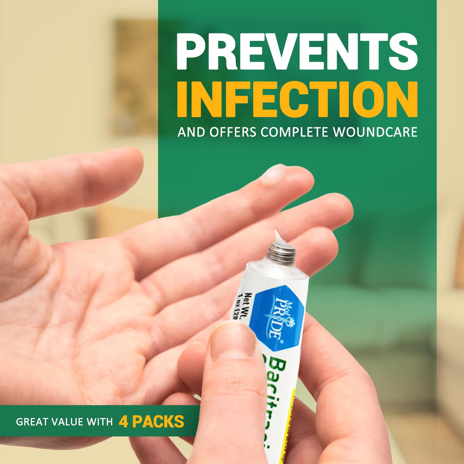 MED PRIDE Antibiotic Bacitracin Ointment with Zinc for First Aid Relief of Chafing, Diaper Rash, Dermatitis, Eczema, Itchy Dry S