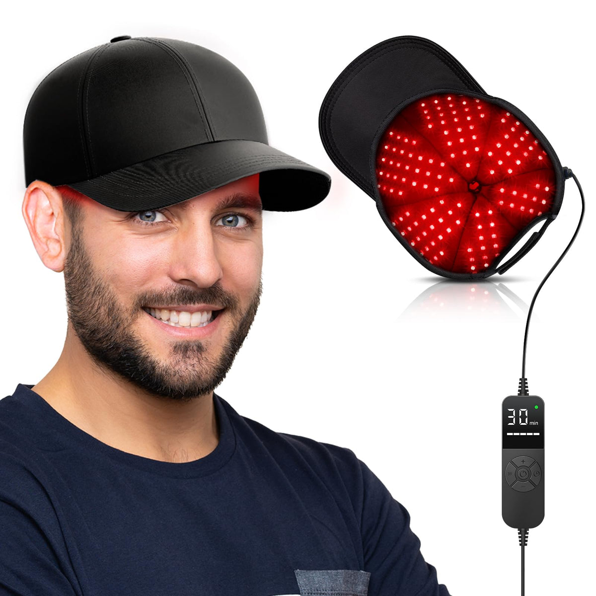 RELEXNOW Red Light Therapy Cap for Hair with Upgraded 180 TriChip LEDs
