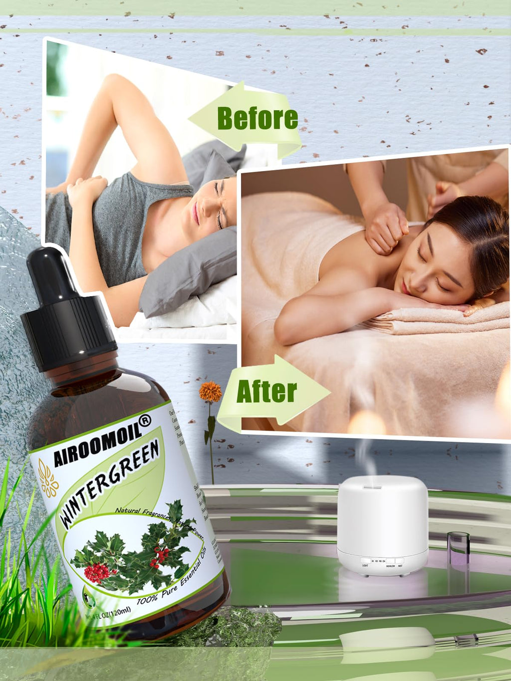 Wintergreen Essential Oil 4 oz - 100% Pure Therapeutic Grade for Diffusers, Aromatherapy, Topical/Skin Care & Spray