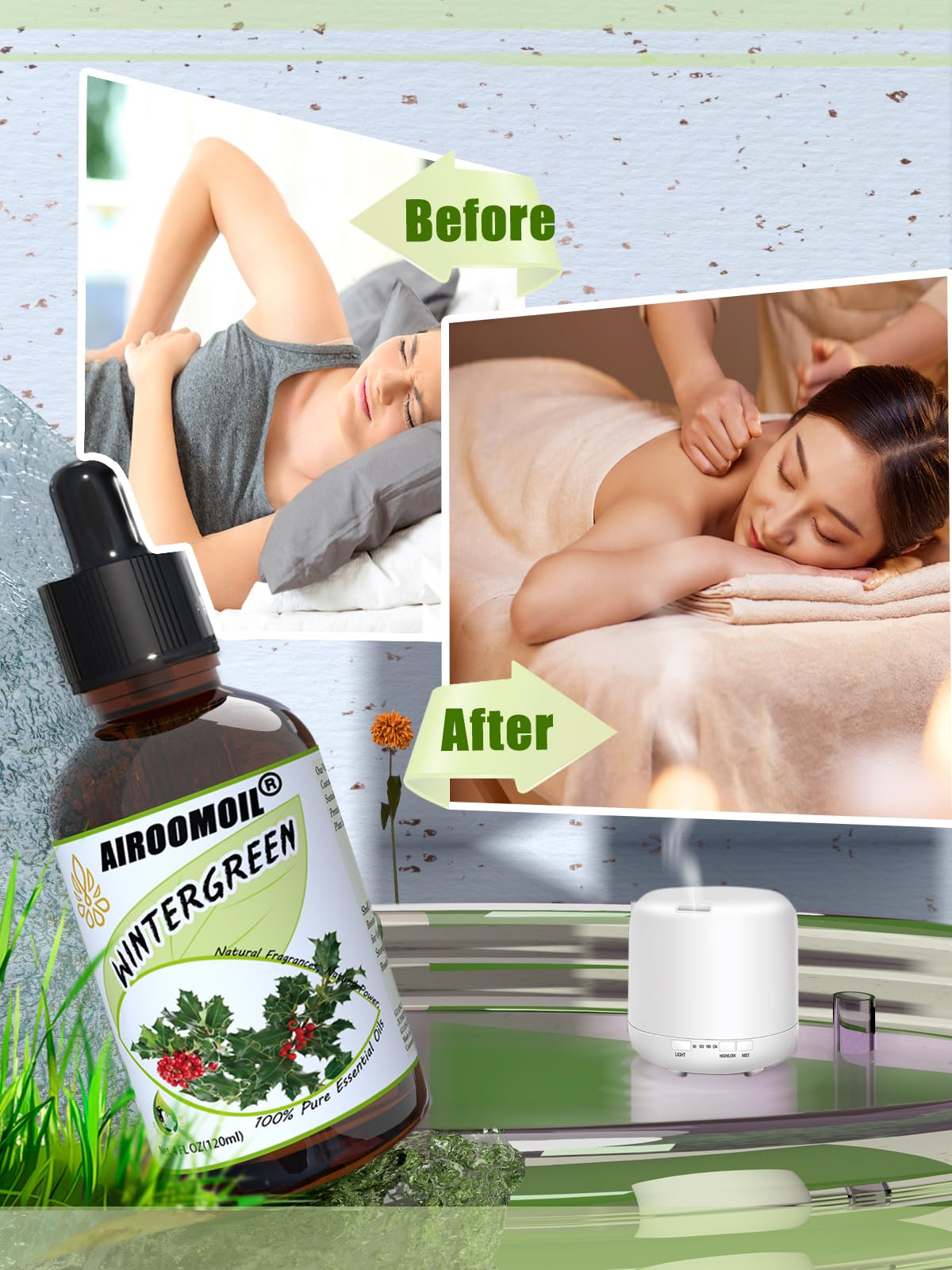 Wintergreen Essential Oil 4 oz - 100% Pure Therapeutic Grade for Diffusers, Aromatherapy, Topical/Skin Care & Spray
