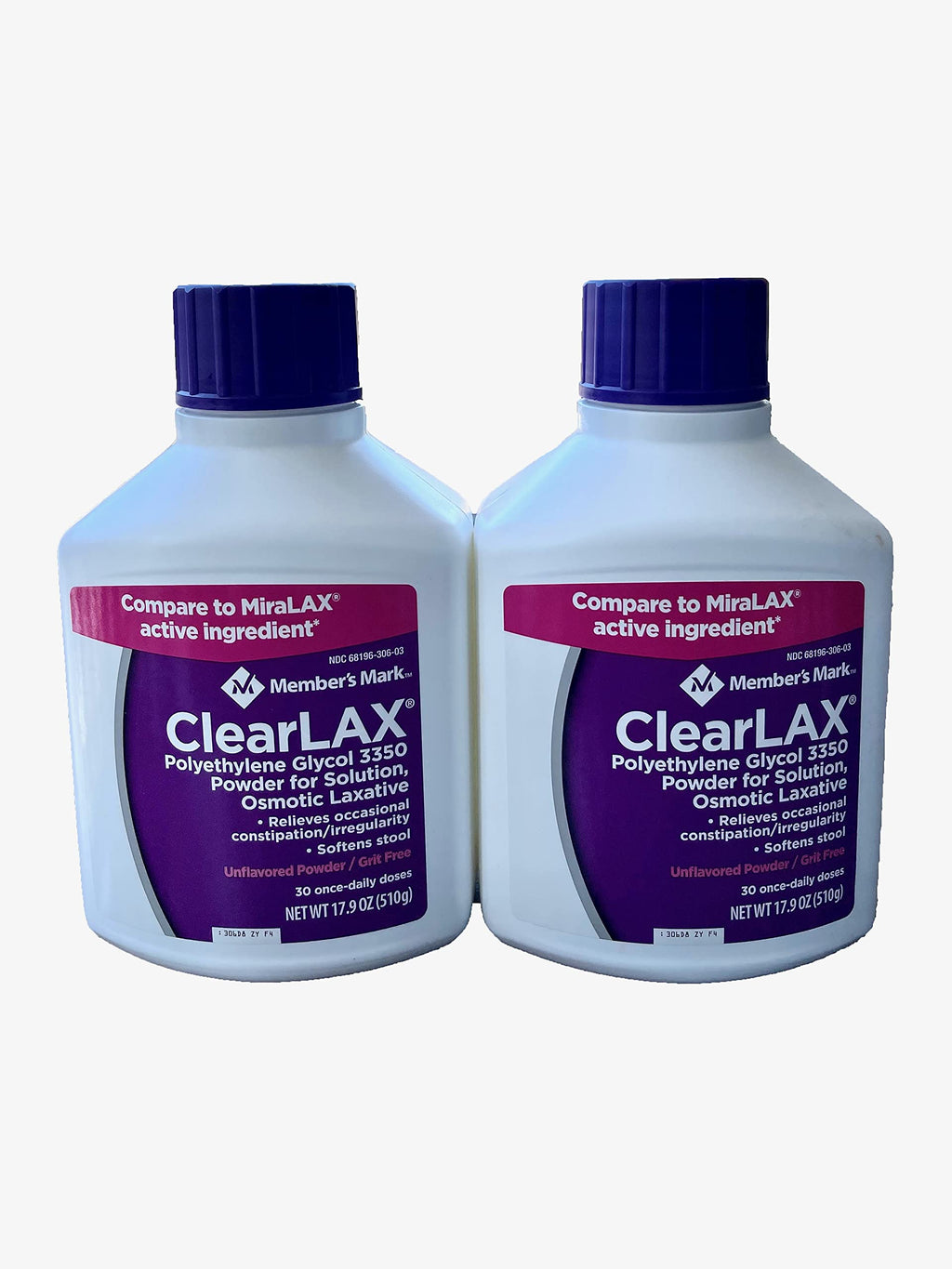 Members Mark Clearlax 2 Pack 17.9-Ounces each