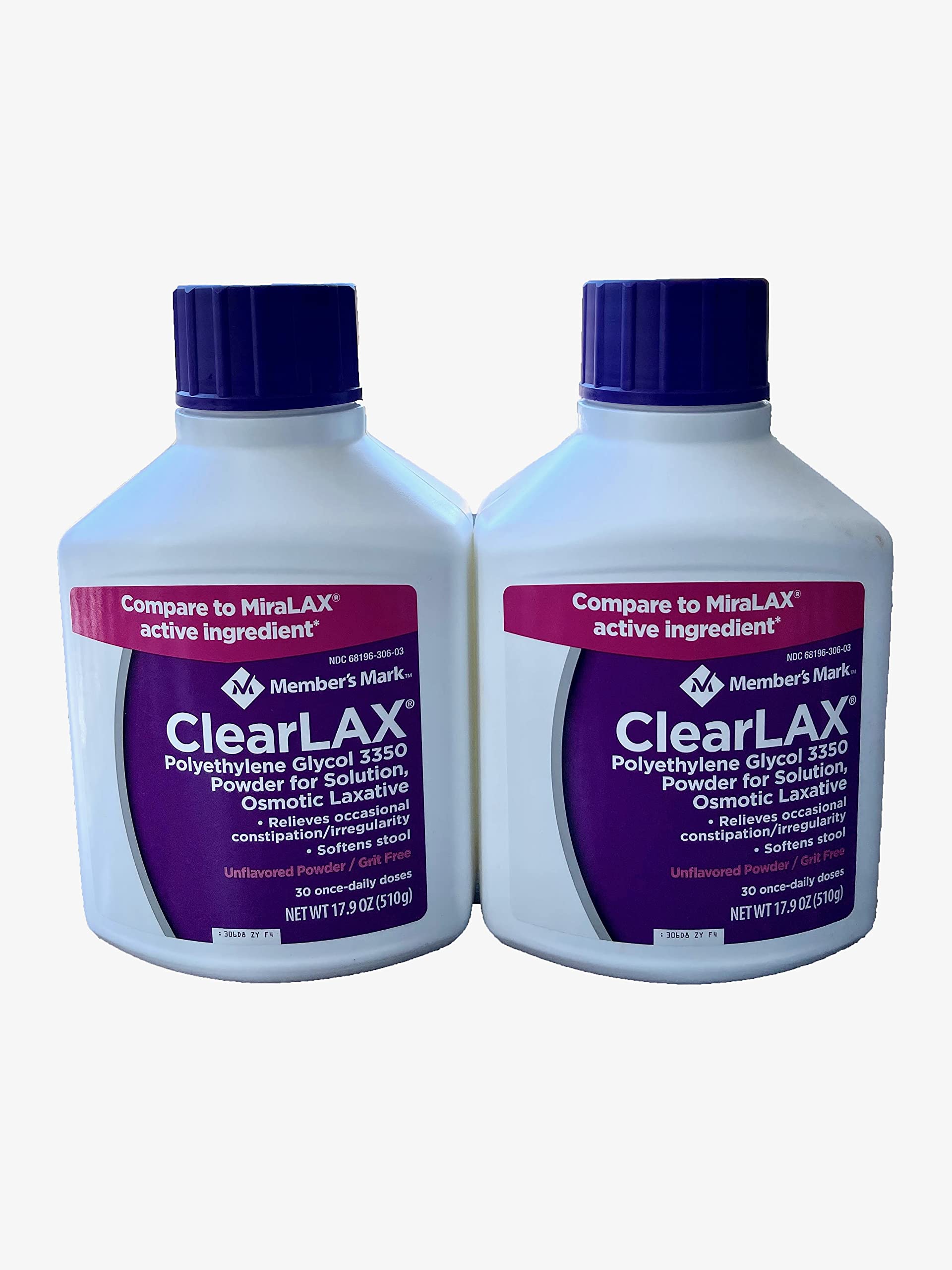 Members Mark Clearlax 2 Pack 17.9-Ounces each