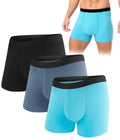 SUNCHIRI Mens Incontinence Underwear, Heavy Absorbent Washable Leak-Proof Reusable Boxer Brief 3 Pack (Multicolor01, Large)