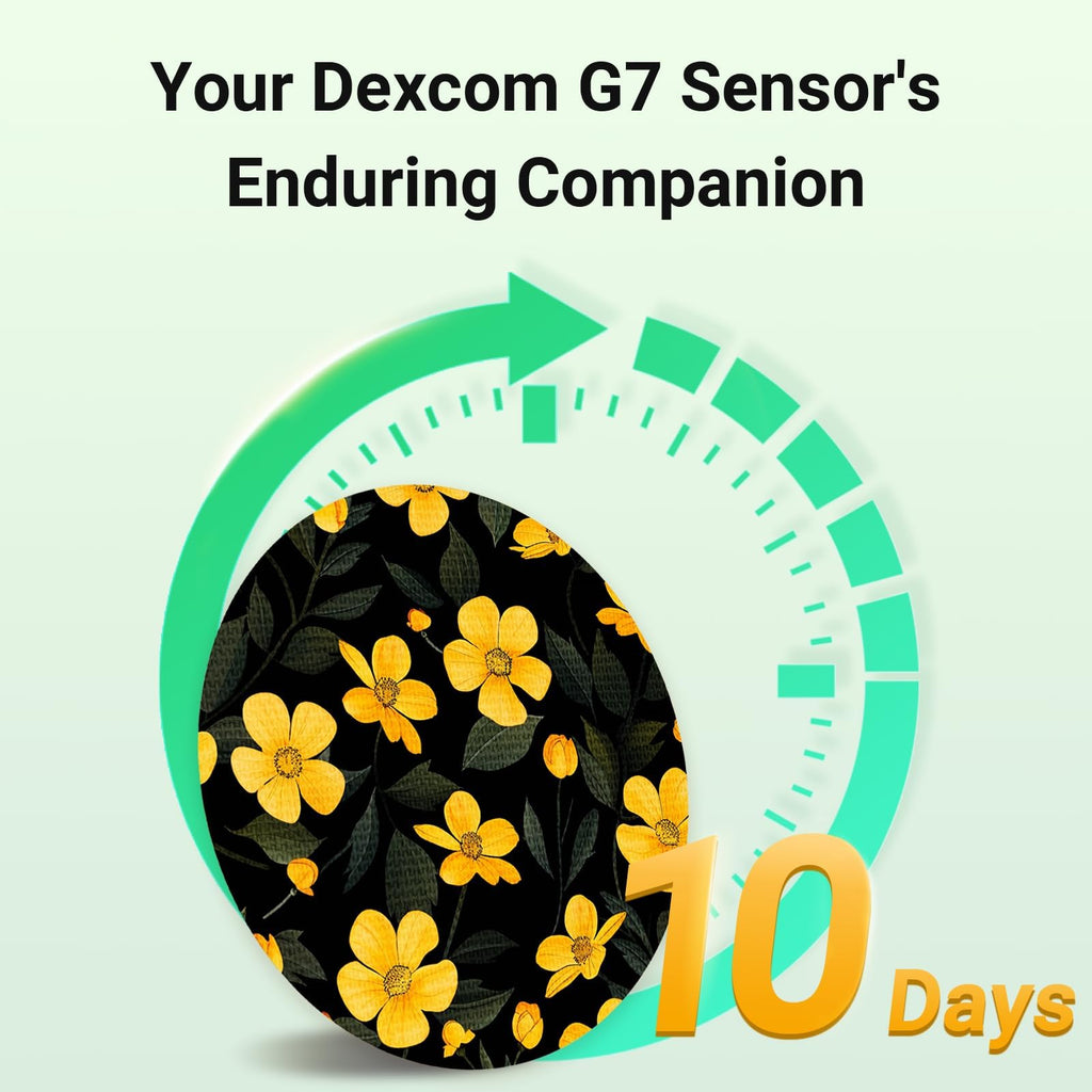 Kovoq - Dexcom G7 Over Patches, 16 Printed Waterproof Dexcom Stelo & G7 Over Patches, 1 Hardshell Cover for Enhanced Safeguard,