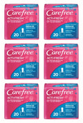 Carefree Acti-Fresh Body Shape Regular to Go Unscented Pantiliners, 20 Count (Pack of 6)