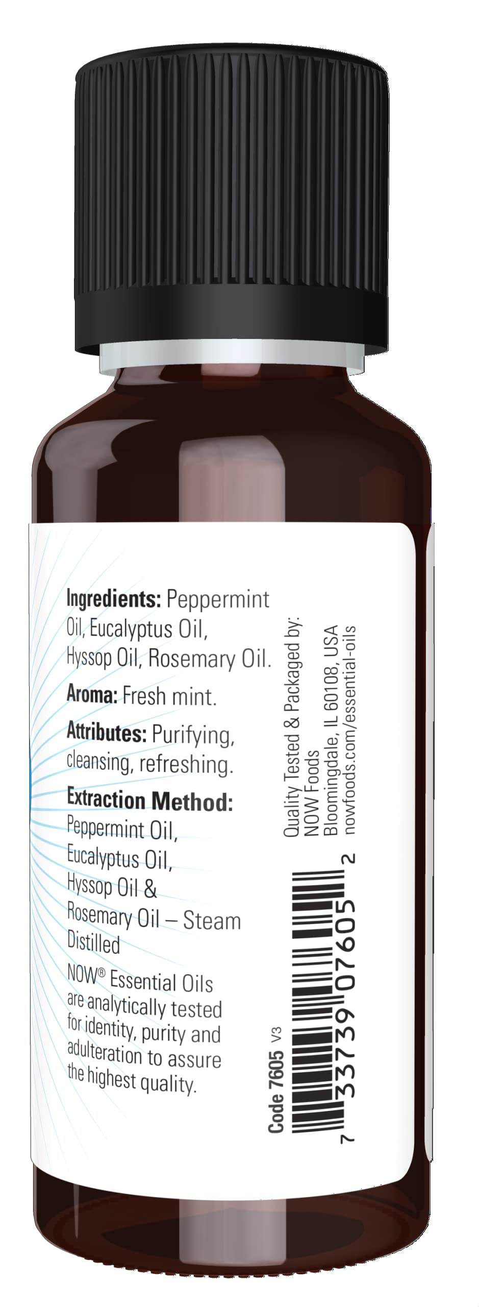 NOW Essential Oils, Clear the Air Oil Blend, Purifying Aromatherapy Scent, Blend of Pure Essential Oils, Steam Distilled, Vegan,