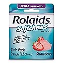 Rolaids Ultra Strength Antacid, 12 Softchews (6 Pack), Strawberry, Ultra Strength Heartburn Relief