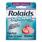 Rolaids Ultra Strength Antacid, 12 Softchews (6 Pack), Strawberry, Ultra Strength Heartburn Relief