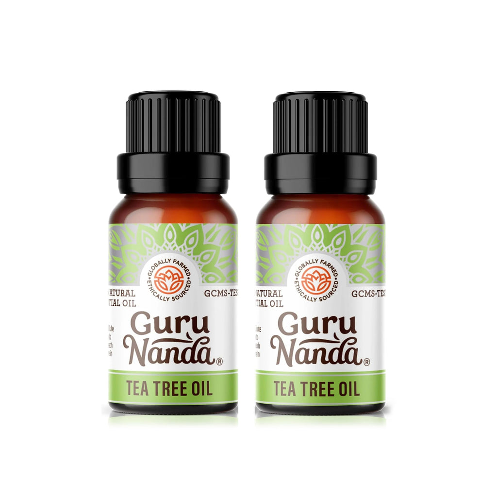 GuruNanda Tea Tree Essential Oil (2x0.5 Fl Oz) - 100% Pure, Undiluted Aromatherapy Oil for Diffusers, Massage, DIY Recipes, Help