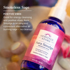 Heritage Store Aura Smudge Smokeless Sage with Juniper, Cleansing & Uplifting Spray for Positive Energy, Clean, Simple Alternati