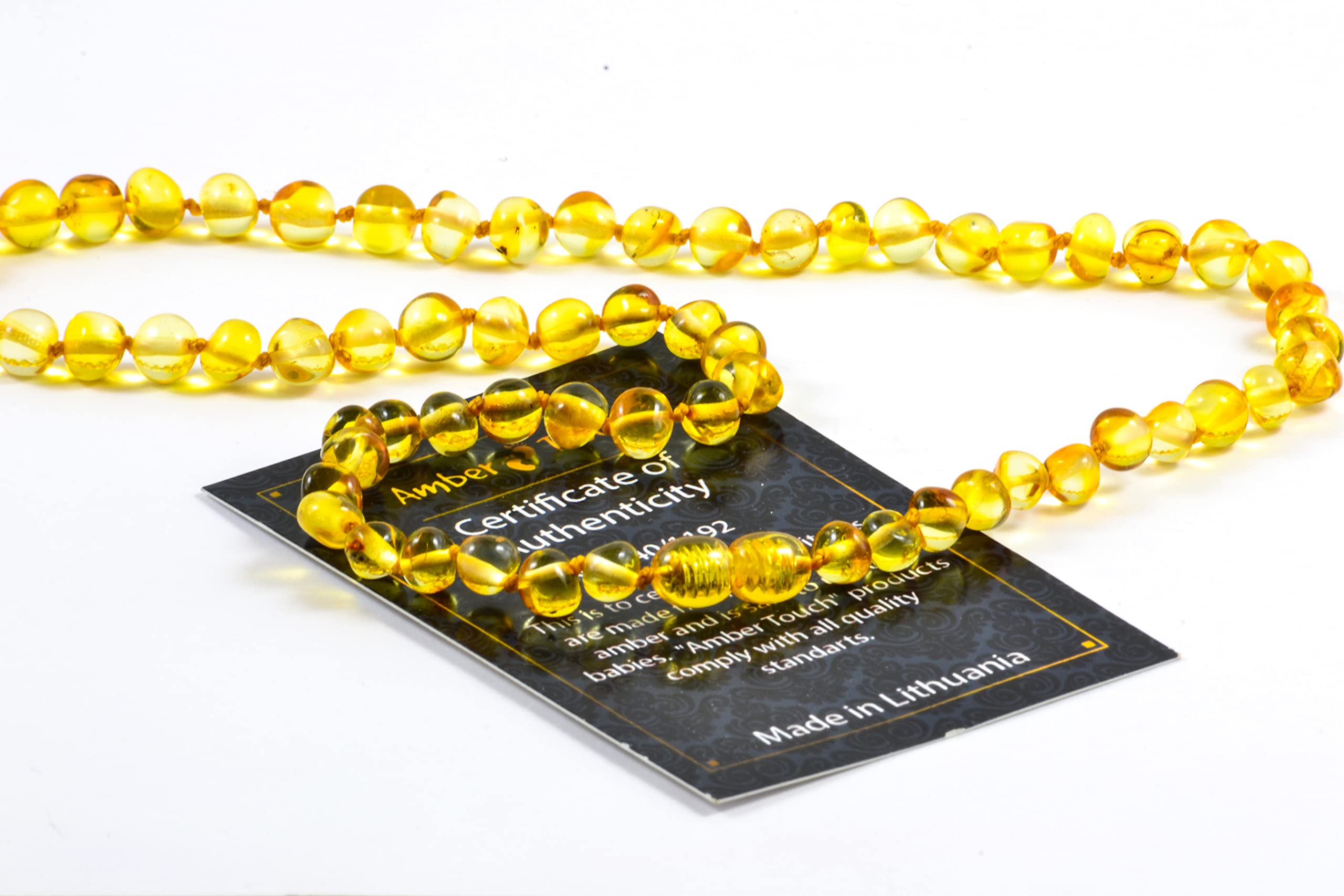 Baltic Amber Necklace for Adult - Natural Amber from Baltic Region, Genuine Baltic Amber (21.6, Honey)