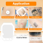 Carbou Transparent Film Dressing,4 x 4.75 Pack of 50 Waterproof Wound Bandage Adhesive Patches,Post Surgical Shower or IV Shield