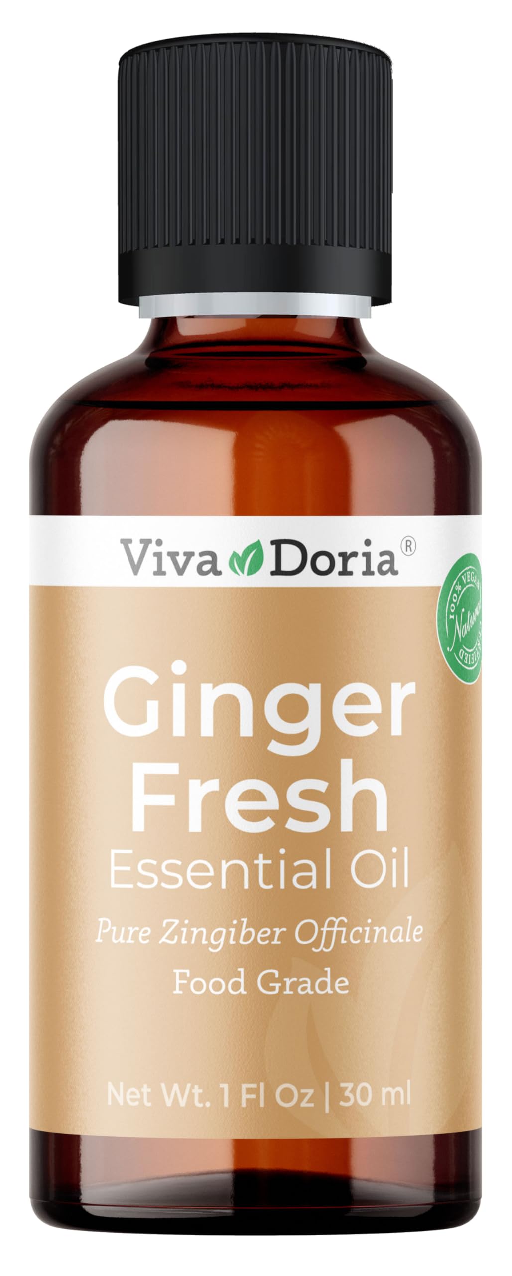 Viva Doria Ginger Essential Oil, 100% Pure Natural, Fresh Ginger Essential Oil, Undiluted, for Aromatherapy | Food Grade, 30 mL 