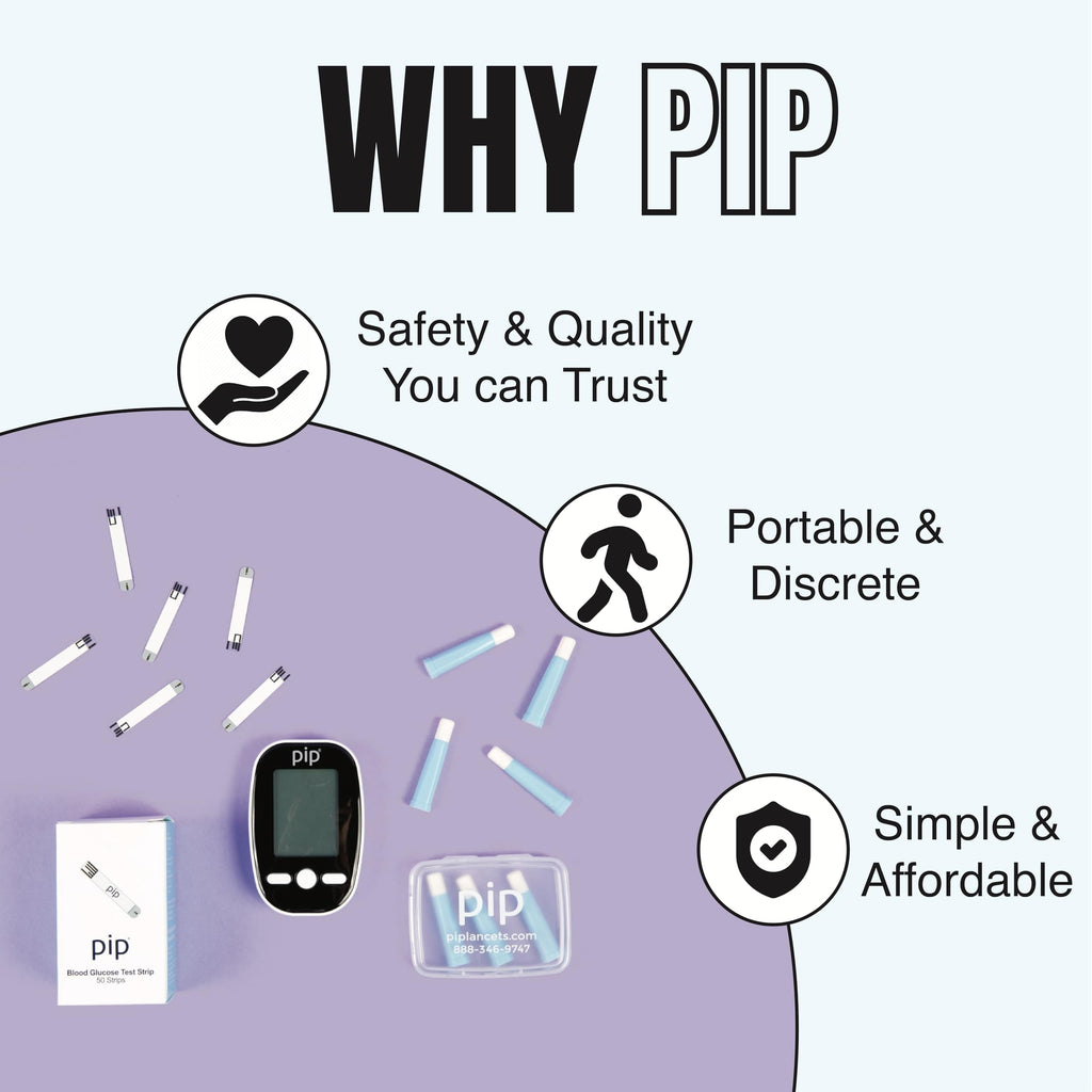 Pip 30 Lancets | All-in-One 30G-1.0mm Safety Lancets | Ultra-Sensitive Fingerstick for Blood Sugar & Ketone Monitors