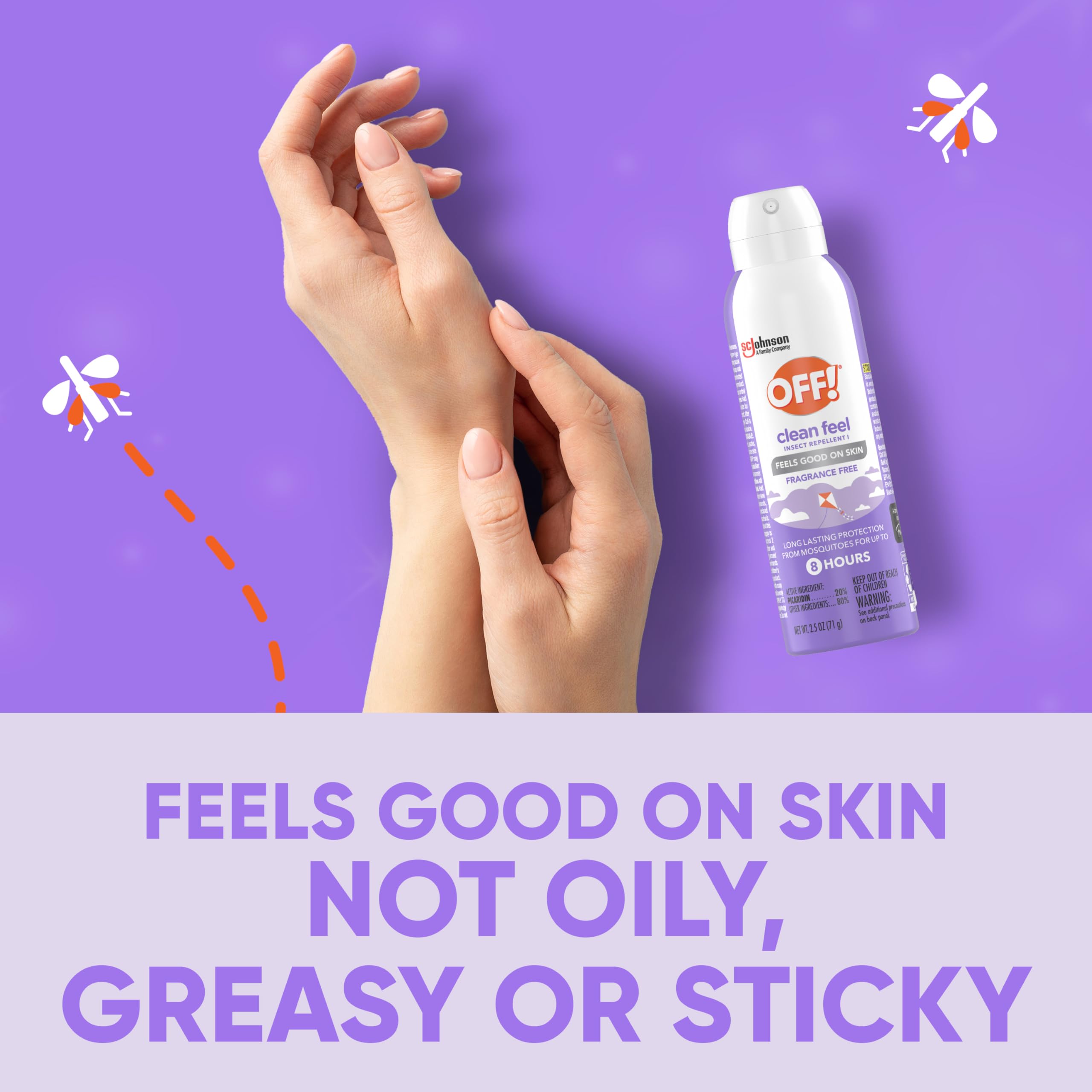 OFF! Clean Feel Travel Size Insect Repellent Aerosol, Fragrance-Free Bug Spray for Lasting Protection from Mosquitoes, 2.5 oz