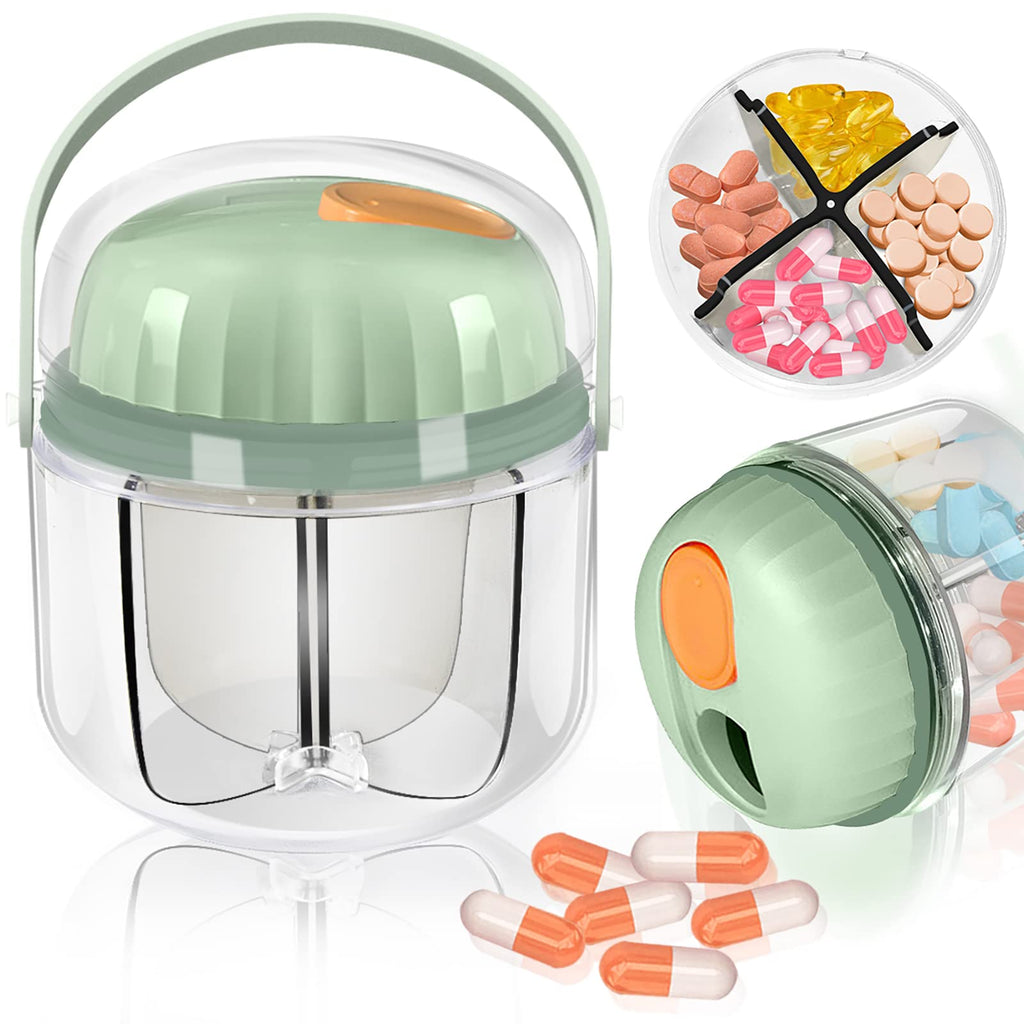 Portable Pill Box, GloDeals Weekly Pill Organizer 7-Day Travel Medicine Organizer NO-BPA Moisture Proof Portable Medicine Contai