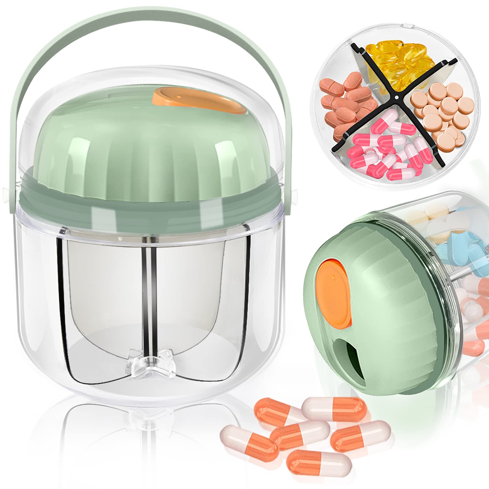 Portable Pill Box, GloDeals Weekly Pill Organizer 7-Day Travel Medicine Organizer NO-BPA Moisture Proof Portable Medicine Contai