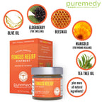Puremedy Fungus Relief Ointment with Tea Tree Oil - All Natural Salve for Nail Fungus, Athletes Foot, Ringworm & Skin Irritatio