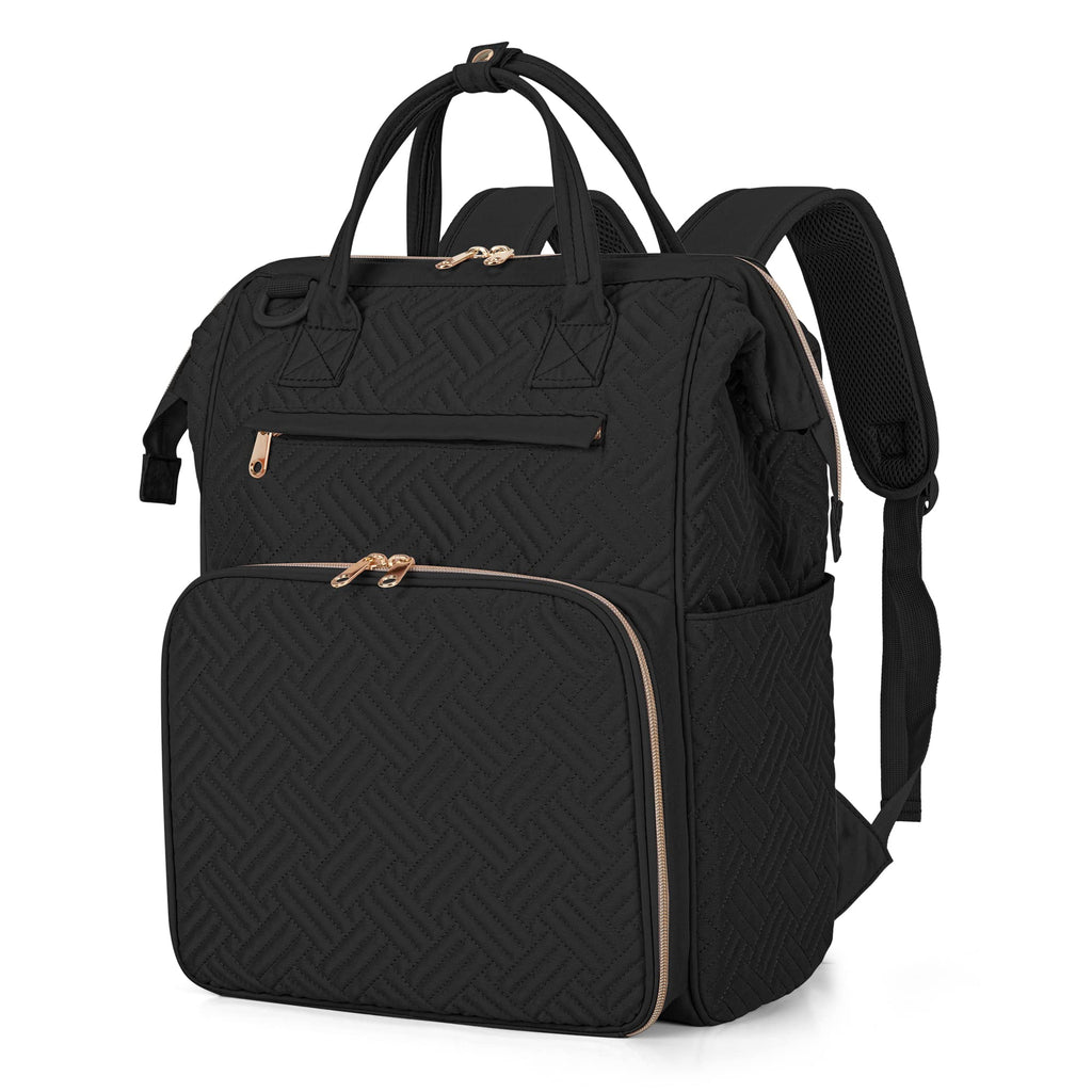 Fasrom Nurse Backpack for Work Women, Nursing Tote Bag with Laptop Compartment for Nursing Work and Home Health Care, Black (Emp