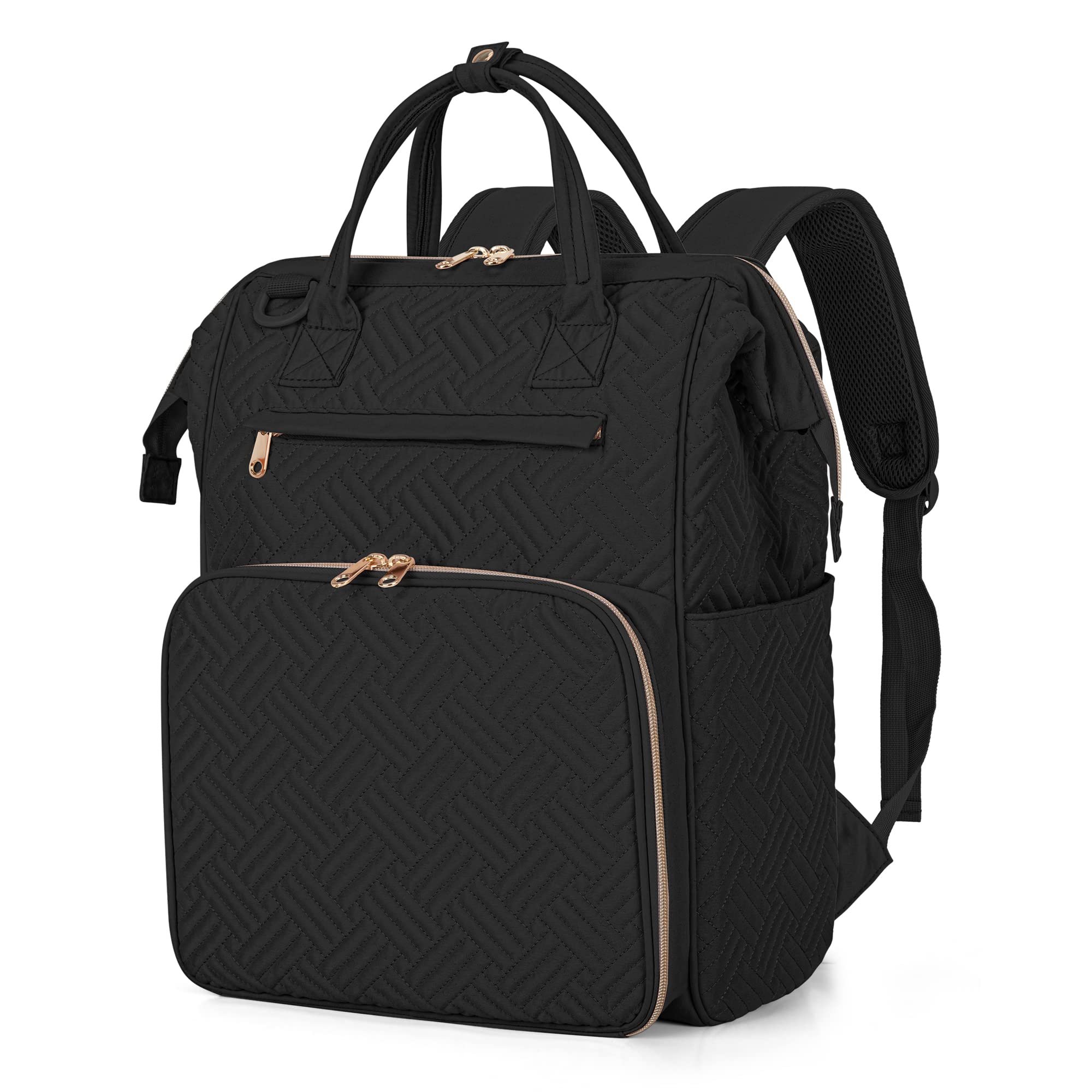 Fasrom Nurse Backpack for Work Women, Nursing Tote Bag with Laptop Compartment for Nursing Work and Home Health Care, Black (Emp