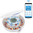LiveFine Smart WiFi Automatic Pill Dispenser | 28-Day Medication Organizer Up to 9 Doses Per Day for Care Monitoring with Lockin