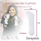 Foot Petals 3/4 Insole Cushions, Prevent Feet From Sliding Forward, Callus Prevention, Womens Heels, Wedges, Sandals, 1 pair, G